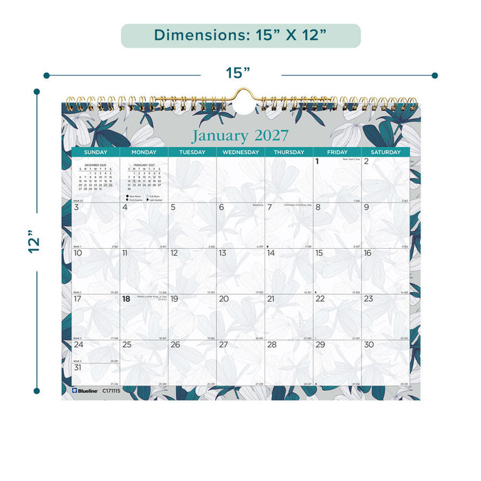 Monthly Wall Calendar, Garden, 2027 (C171115-27)