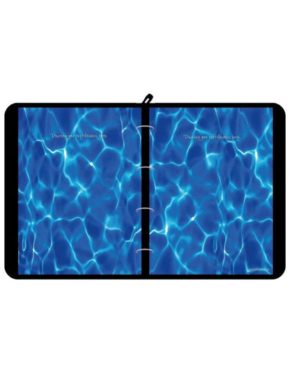 Blue water notebook for Proud Moments Swimmers case with padded handle