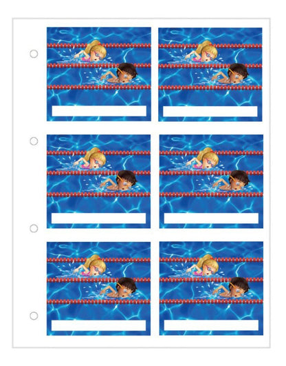 Blue swimmers pool sticker sheet for proud moments medal case