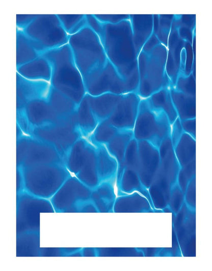 Blue ripple folder with label slot for Proud Moments Swimmers medal case
