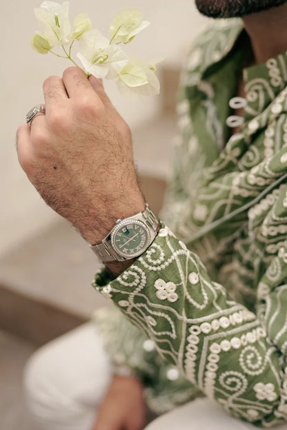 NAQOOSH – PALETTE GREEN KURTA PAJAMA