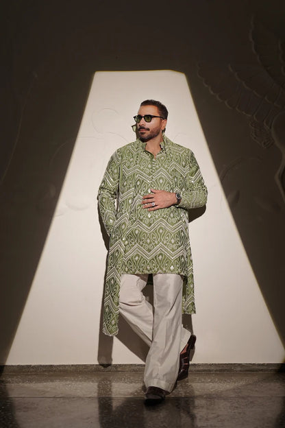 NAQOOSH – PALETTE GREEN KURTA PAJAMA