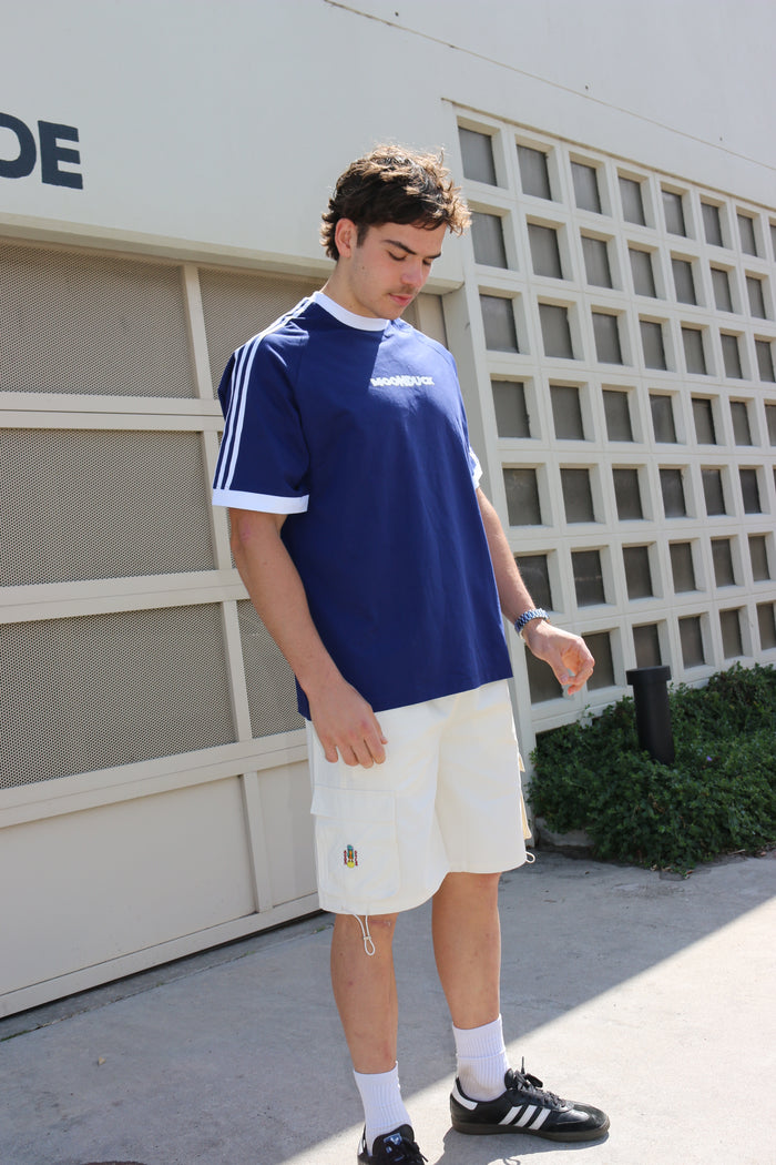 Navy Striped Sleeve T-Shirt