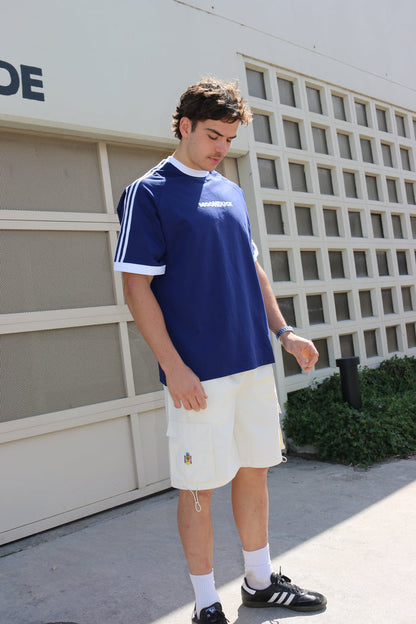 Navy Striped Sleeve T-Shirt
