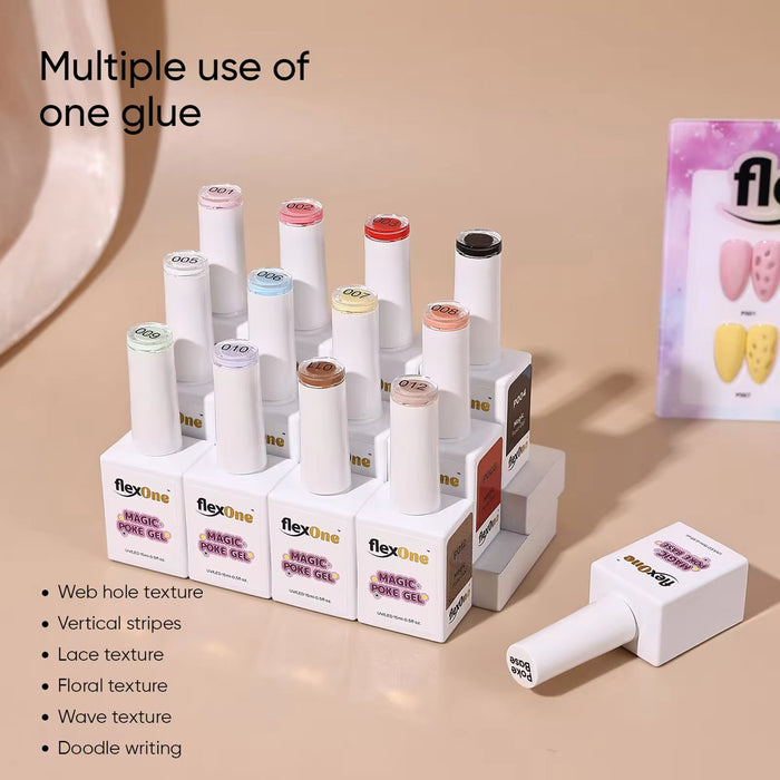 [NEW 2026] Set 12 Colors Poke Gel Design + Free 2 Base Poke Gel - Bubble Gel