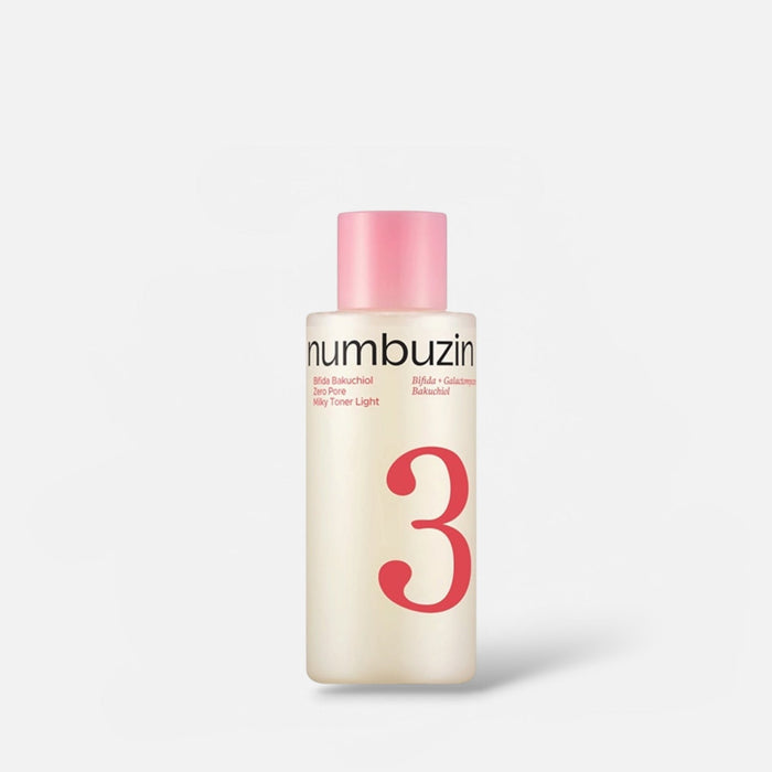 Numbuzin No.3 Bifida Bakuchiol Zero Pore Milky Toner Light 200ml نامبوزين رقم 3 بيفيدا باكوشيول زيرو بور ميلكي تونر لايت - Princess Cosmetics Qatar