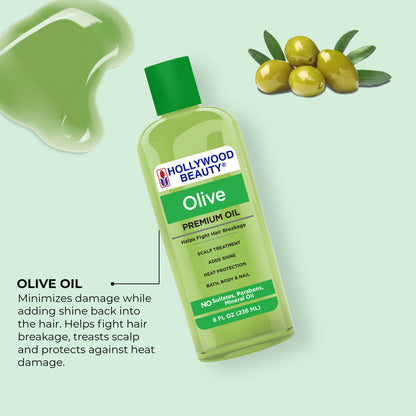 Olive Premium Oil for Hair, Scalp, Skin, and Nails - 8 fl oz