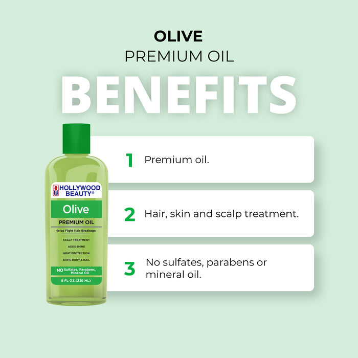 Olive Premium Oil for Hair, Scalp, Skin, and Nails - 8 fl oz