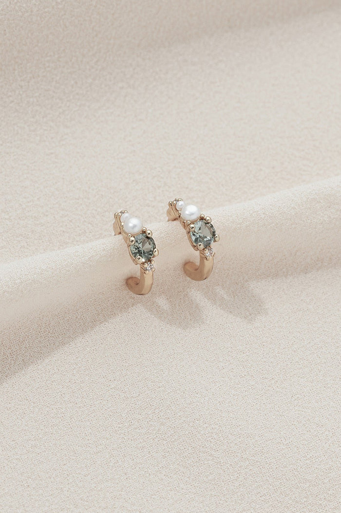 Oliver Gold/Green Hoop Earrings