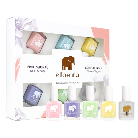 Ombre Collection Set C 5-pack pastel nail polish gift box with bottles displayed