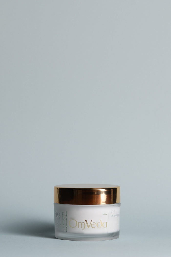 OmVeda eye transform 50 ml cream jar with gold-toned lid