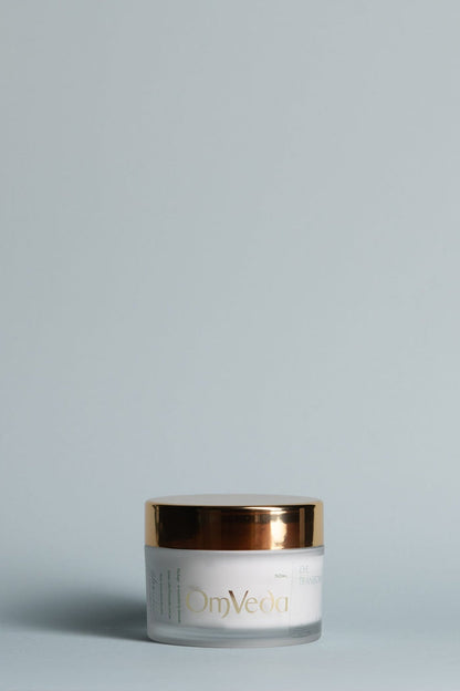 OmVeda eye transform 50 ml cream jar with gold-toned lid