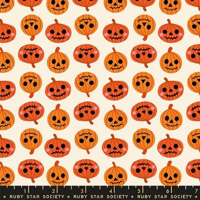 Orange- Jack O Lantern- Freaky Familiars- Fat Quarter