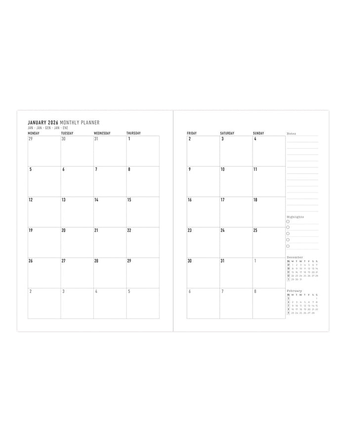 Letts of London Oslo A5 Week to View Planner 2026 - Multilanguage Tan 26-082334 #color_tan