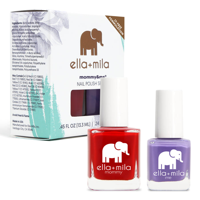 Mommy & Me Paint the Town Red and Mila's Fave nail polish set with its gift box