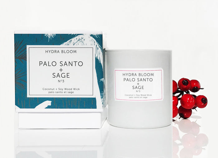 Palo Santo + Sage Cotton Wick Candle | Hydra Bloom