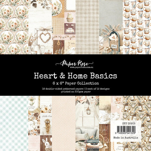 Paper Rose 6X6 Paper Collection Heart & Home Memories Basics. 18 double-sided papers. Available at Embellish Away located in Bowmanville Ontario Canada.