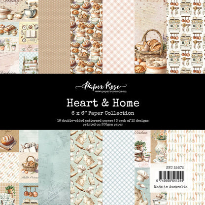Paper Rose - 6X6 Paper Collection - Heart & Home Memories. 18 double-sided patterned papers. Available at Embellish Away located in Bowmanville Ontario Canada.