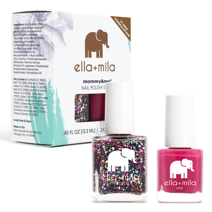 Mommy & Me Party in a Bottle and Sweet Tart nail polish set with its gift box
