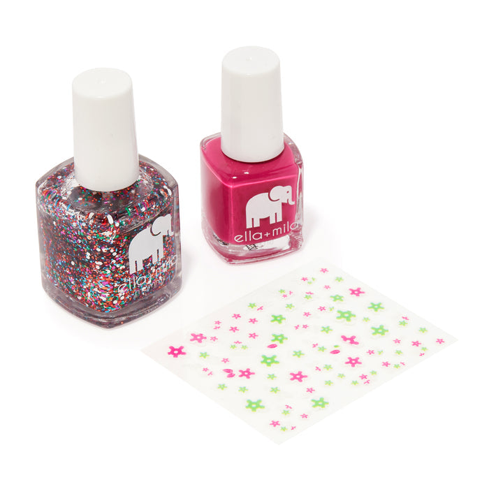 Mommy & Me Party in a Bottle and Sweet Tart bottles with nail art stickers