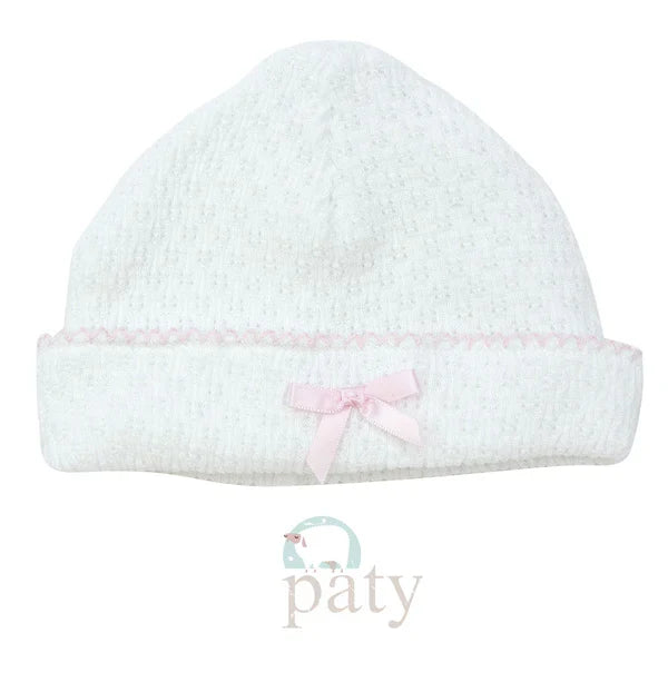 Paty Inc. White/Pink Saylor Cap-w/ Bow