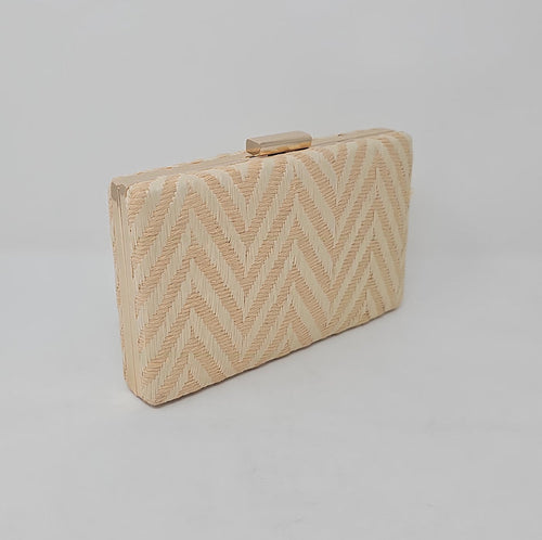 Peach & Nude Chevron Clutch Bag