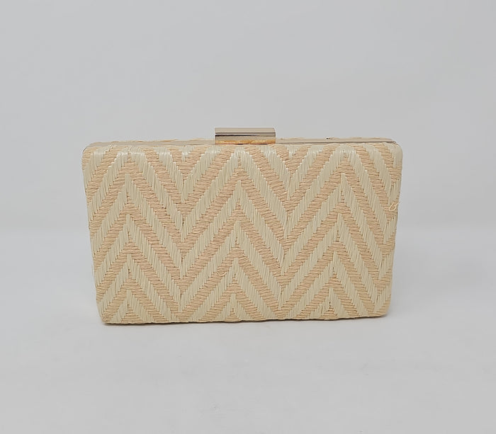 Peach & Nude Chevron Clutch Bag