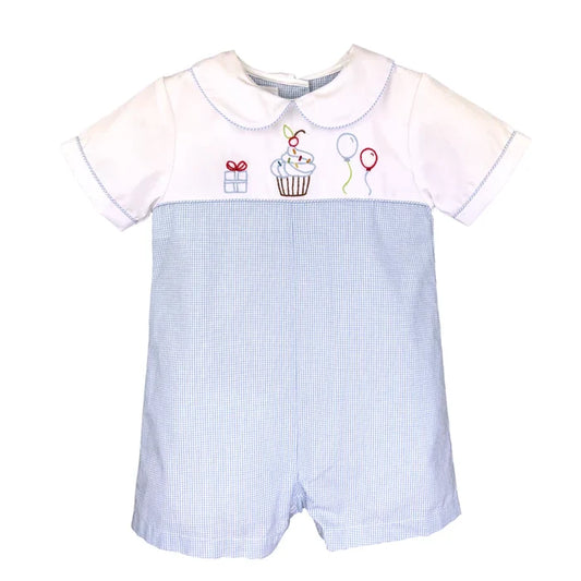 Petit Ami Hand Embroidered Boy Birthday Romper