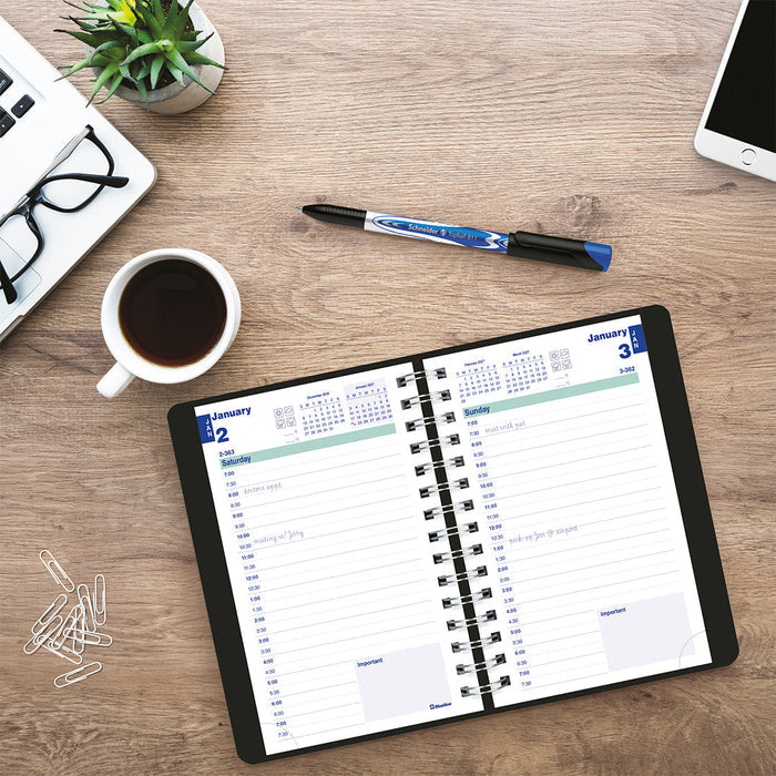 Blueline Plan & Link™ Daily Appointment Book, 2027 - Black C1504W.81-27