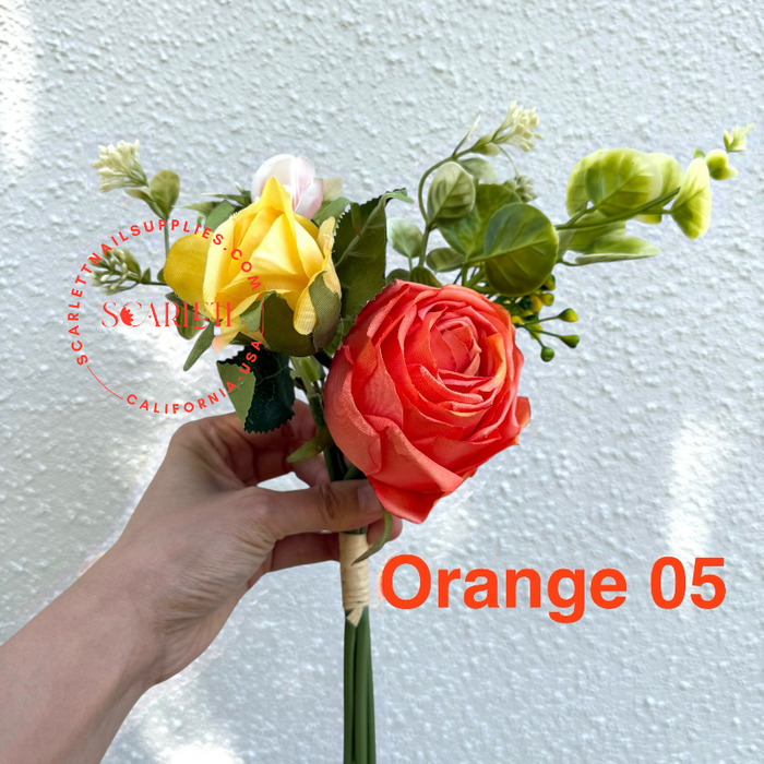 Orange Yellow Artificial Flowers for Pedicure Tray