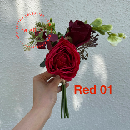 Red Rose Artificial Flowers for Pedicure Tray