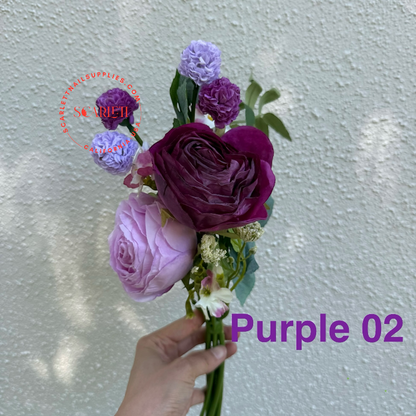 Purple Artificial Flowers for Pedicure Tray