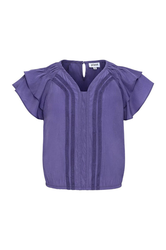 Pleat Tilly Top-Dark Purple