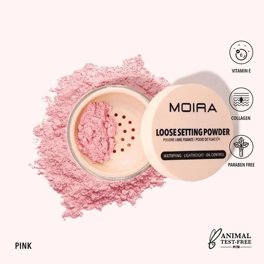 Polvo Fijador Suelto Rosa Moira Beauty