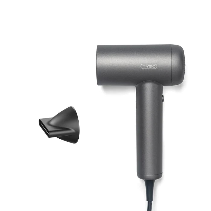 TYMO AIRHYPE LITE SILVER fast drying hair dryer with smoothing nozzle for stylish, quick drying and enhanced shine.
