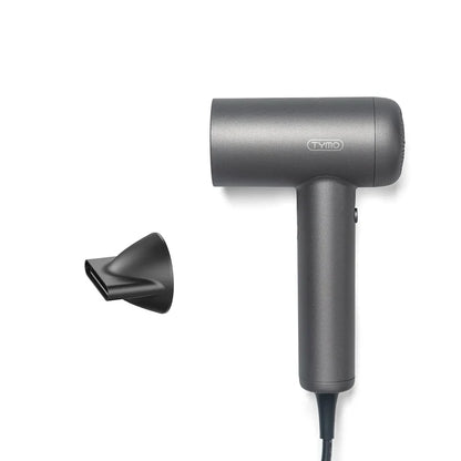 TYMO AIRHYPE LITE SILVER fast drying hair dryer with smoothing nozzle for stylish, quick drying and enhanced shine.
