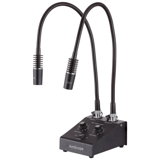 Powerful LED Dual Goose-neck Microscope Illuminator Light