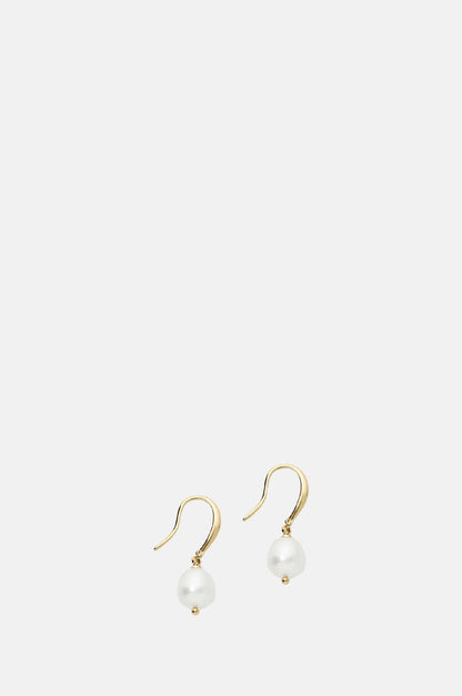 Olive and Piper Prado Pearl Gold Drop Earrings.