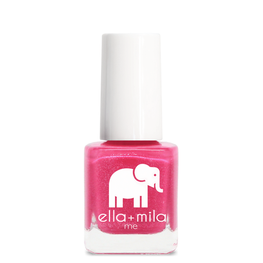 Pretty Princess sparkly hot pink shimmer nail polish bottle – ella+mila