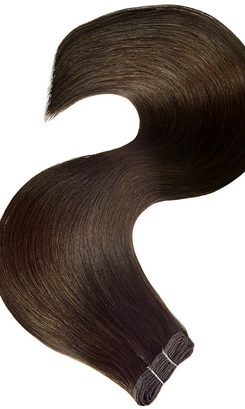 PRO DELUXE LINE Chocolate Roast Brown Flat Weft Hair Extensions