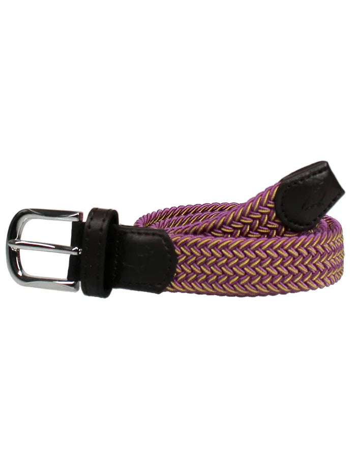 Properly Tied Country Club Stretch Belt-Purple/Gold