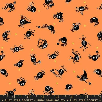 Pumpkin- Spiders- Freaky Familiars- Fat Quarter