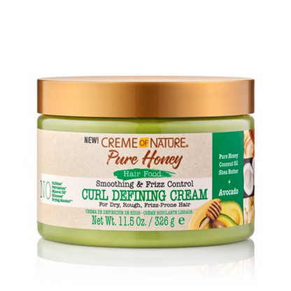 Pure Honey Hair Food Avocado Smoothing & Frizz Control Curl Defining Cream 11.5oz by CREME OF NATURE