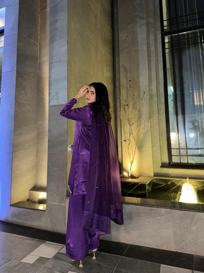 Purple Reyyan Silk Farshi Set