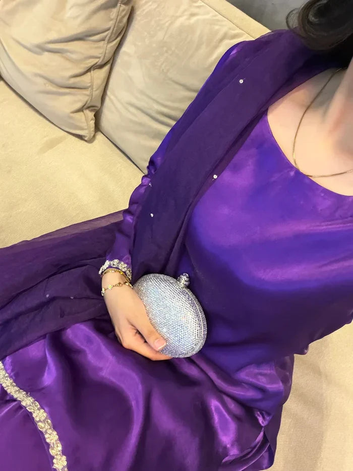 Purple Reyyan Silk Farshi Set