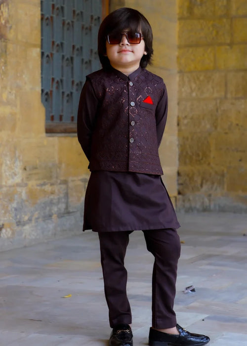 Purple Waistcoat Suit-KC 040