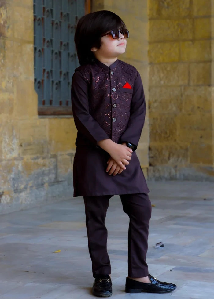 Purple Waistcoat Suit-KC 040