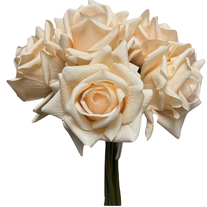 Bouquet of white roses on a white background