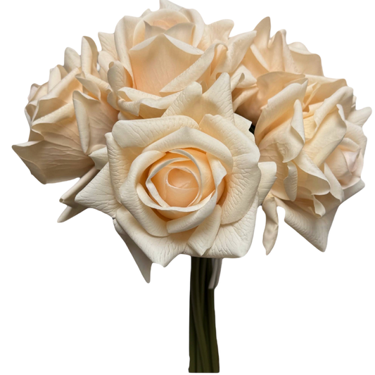 Bouquet of white roses on a white background