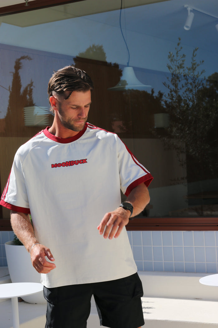 Red Striped Sleeve T-Shirt